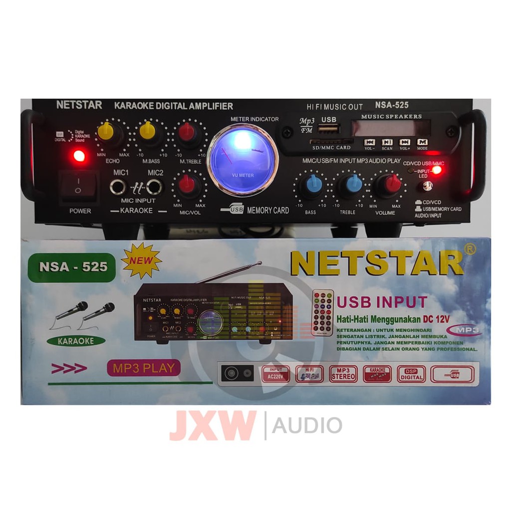 AMPLIFIER KARAOKE MP3 PLAYER BLUETOOTH  NETSTAR NSA 525 BT / AMPLI NETSTAR NSA-525 BT / NSA525BT