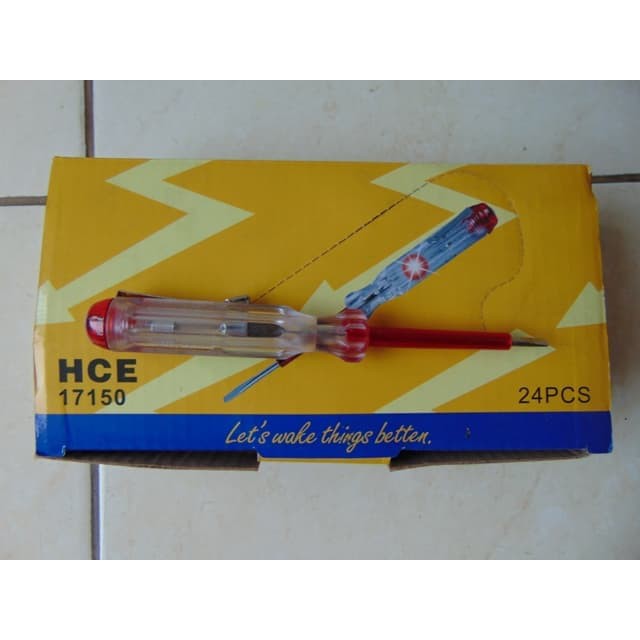 Obeng Test Pen Merah HCE Obeng Tespen Murah Berkualitas