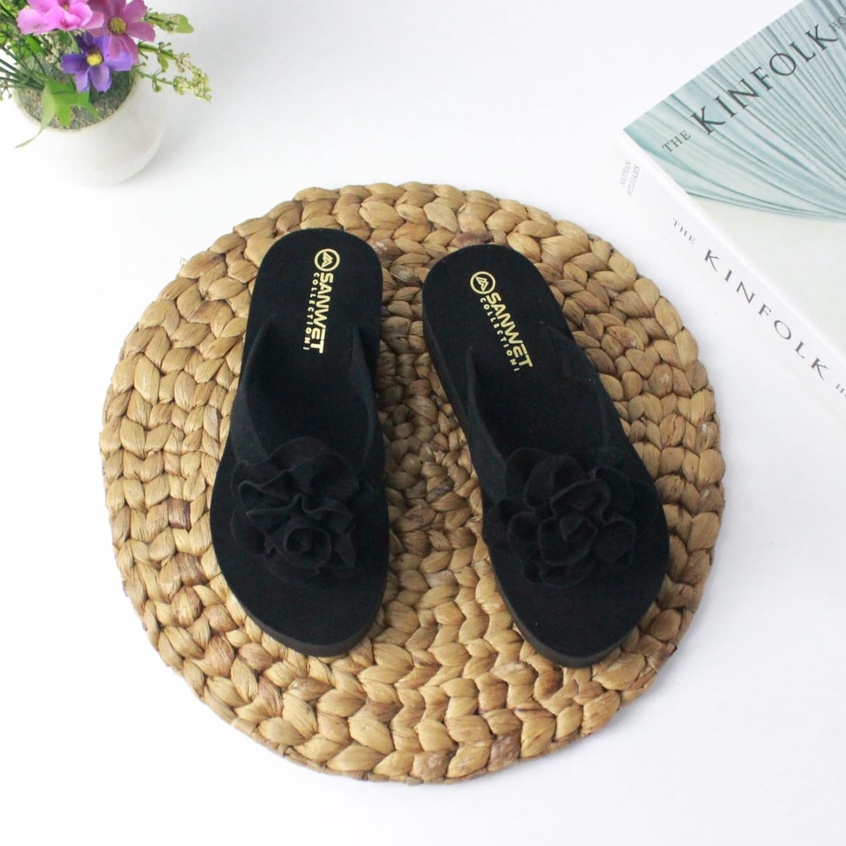 Sandal Wedges Anak Perempuan Motif Bunga Terbaru High Qualitty