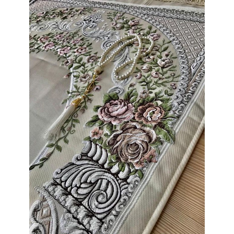 SAJADAH TURKI - LUXURY OTTOMAN IPEK (PASTEL CENNET KAPISI)