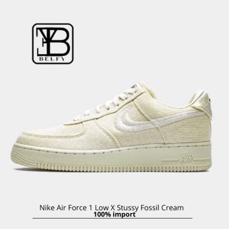 (BELFY) Sepatu Airforce 1 Low Cream x stussy