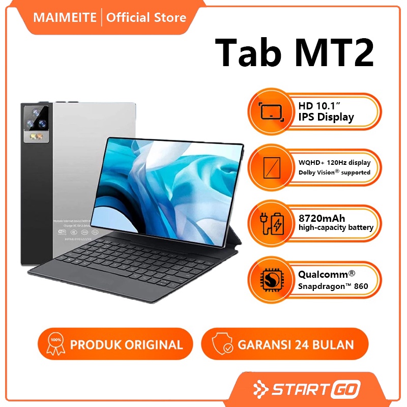 MAIMEITE 2022 Baru Tablet + Keyboard 2in1 MT2 10.1inci HD Screen RAM 4GB ROM 64GB 128GB Android 10 6