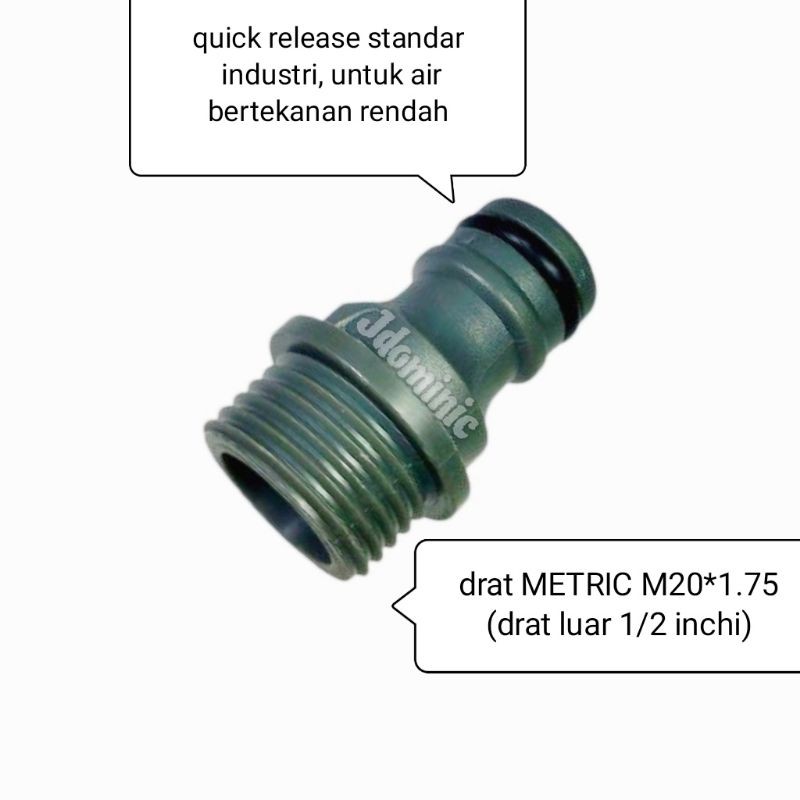 quick release drat luar 1/2 inchi inc in dim ulir outer thread sambungan sambung selang air biasa ru