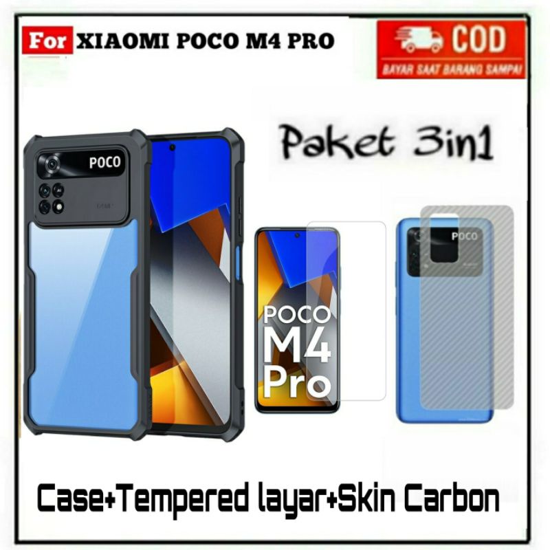 3IN1 CASE XIAOMI POCO M4 PRO HARDCASE FUSION SHOCKPROOF TRANSPARAN CASING