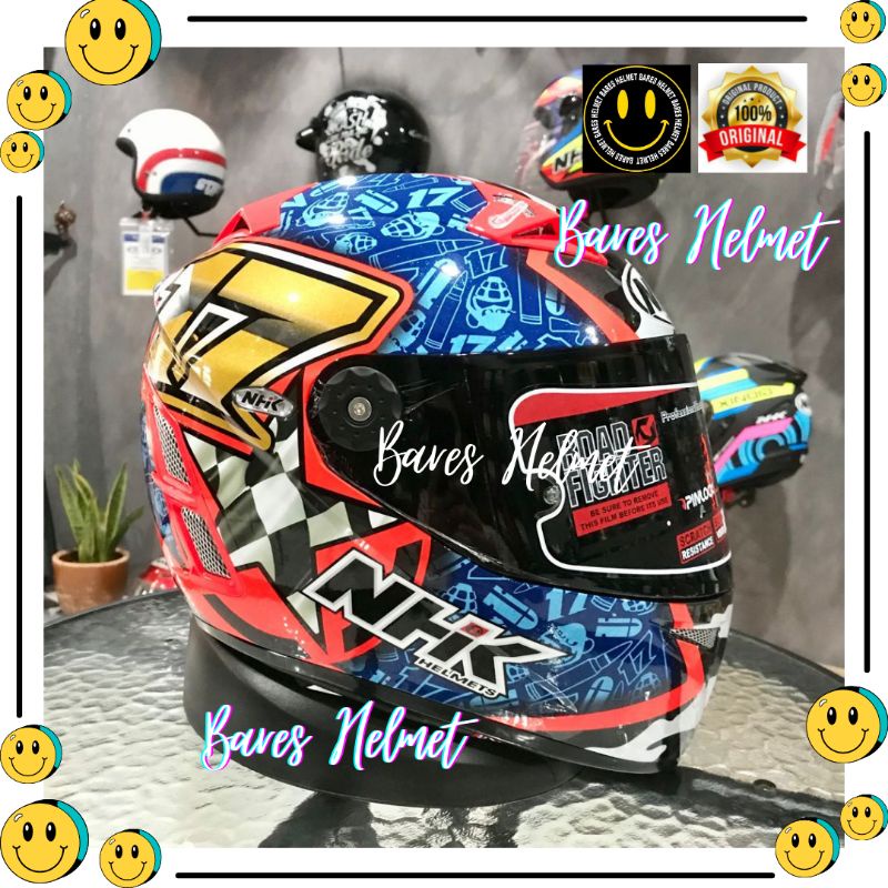 Helm motor full face original nhk gp pro karel abraham paket ganteng sni double visor