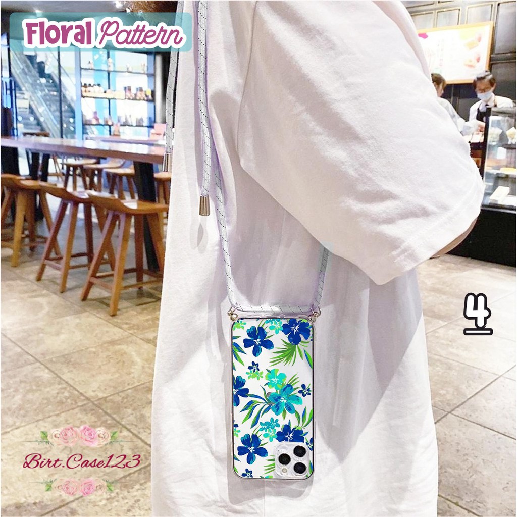 Softcase Slingcase Lanyard Bening FLORAL Vivo Y50 Y30 Y51 Y91 Y93 Y95 Y1s Y91c 2020 BC4264
