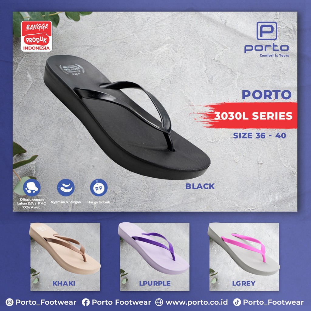 [BEST SELLER] PORTO 3030L/3030L-2 SANDAL WANITA JEPIT TERBARU