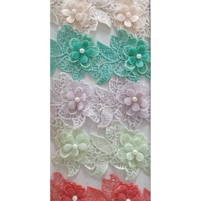 Renda bunga lebar 6cm