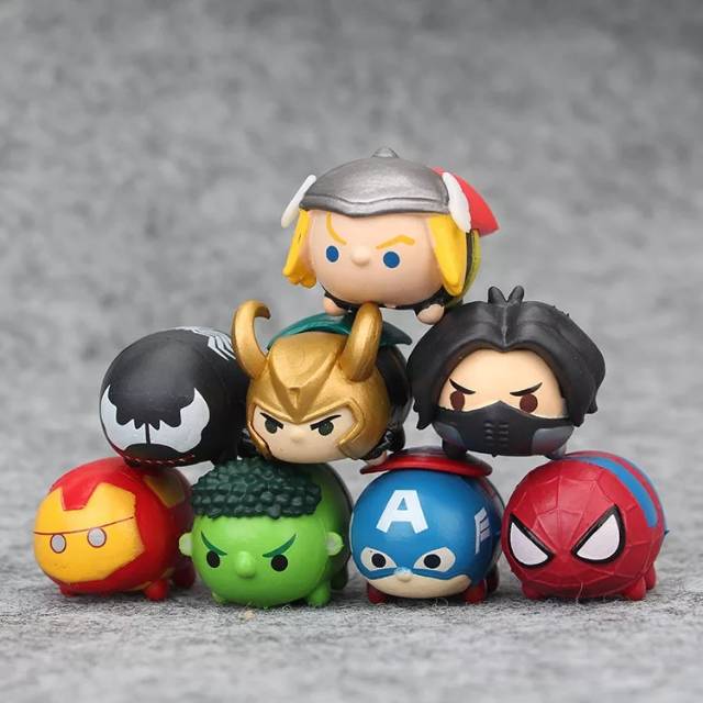 MOMBABY1 Edisi Avengers Figure Set Tsum Tsum Avengers atau Topper Cake Kue Tsum Tsum Avengers