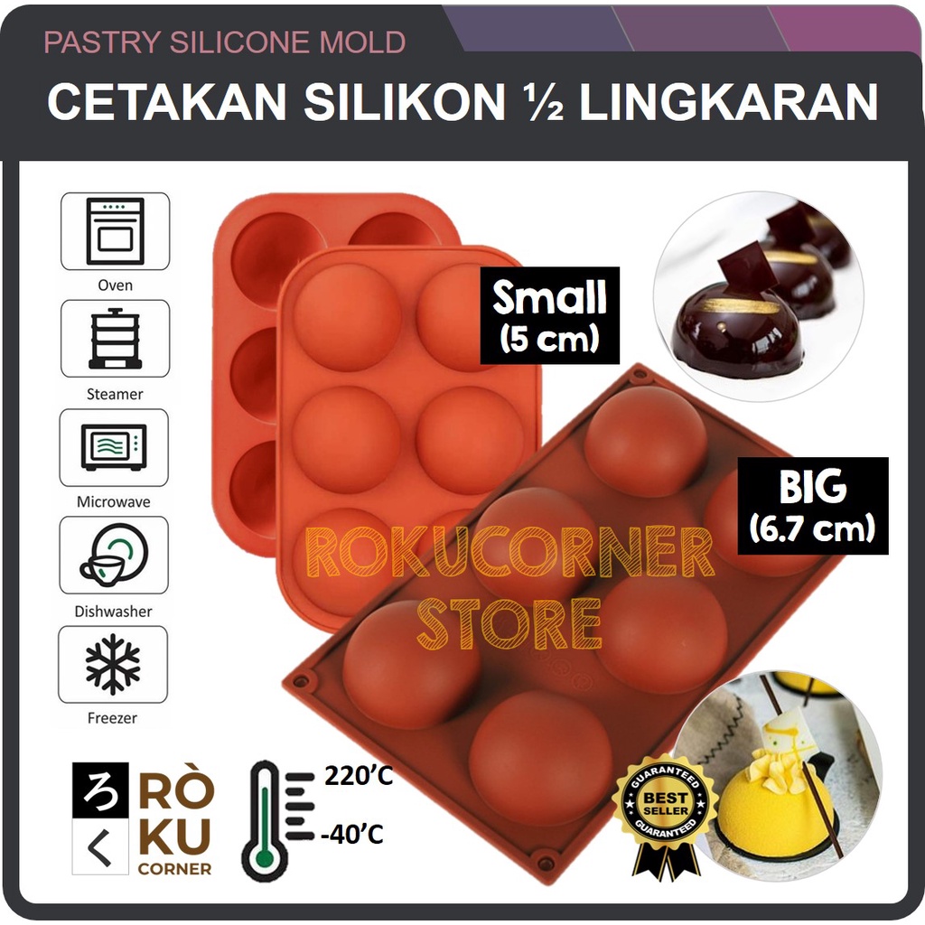 

Cetakan Silikon Setengah Lingkaran Bulat Bola Kue Coklat Puding Sabun