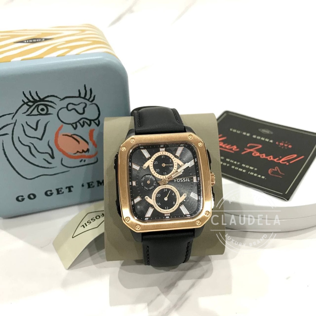 Jam Tangan Analog Pria Inscription Multifunction Black Leather Men’s Watch (BQ2654) - Original New w