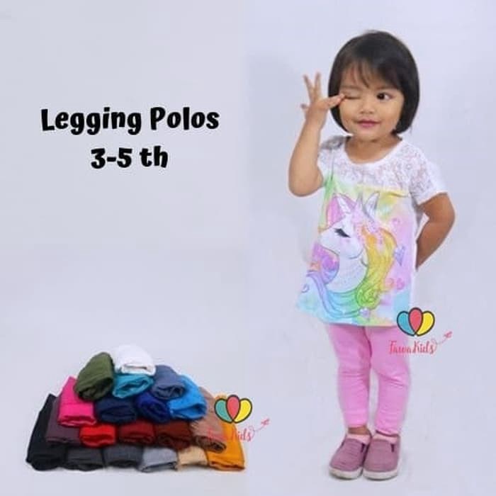 Legging Polos uk 3-5 Tahun / Celana Anak Panjang Perempuan Leging Kaos Ketat Cewek Pants Murah Adem