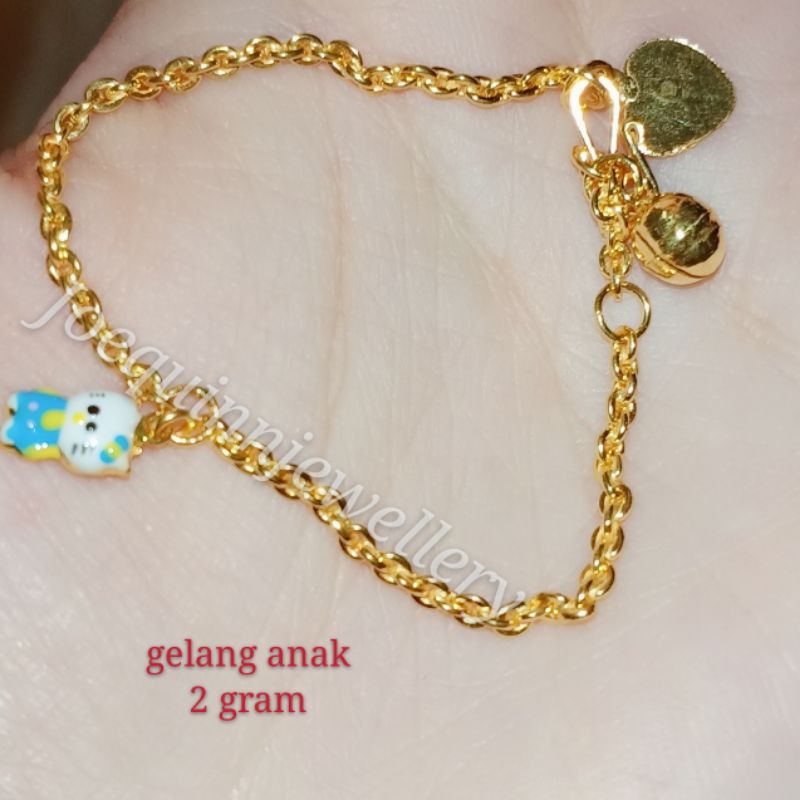 Gelang rante anak hello kitty emas muda