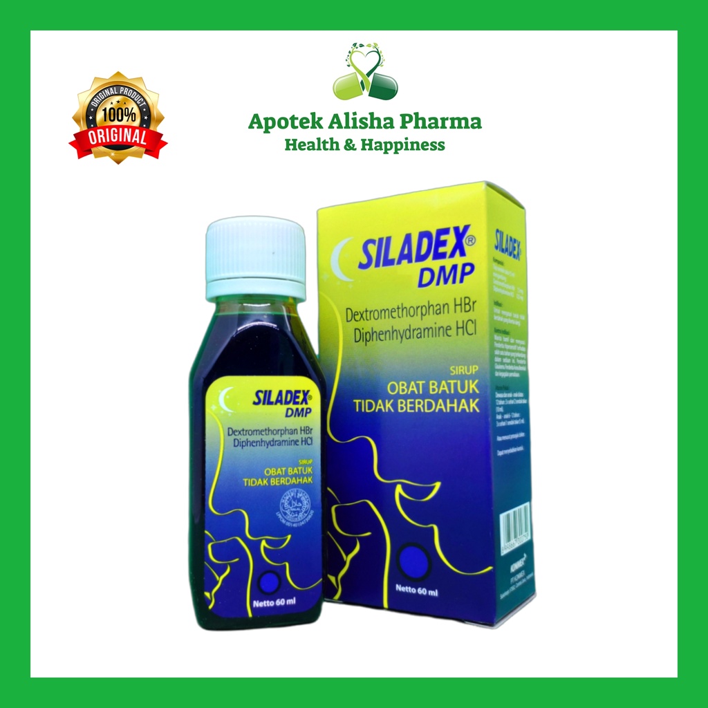 SILADEX DMP SYRUP 30/60ML - Siladex Kuning Sirup Obat Batuk Tidak Berdahak / Batuk Kering Disertai Alergi / Siladek Kuning Biru
