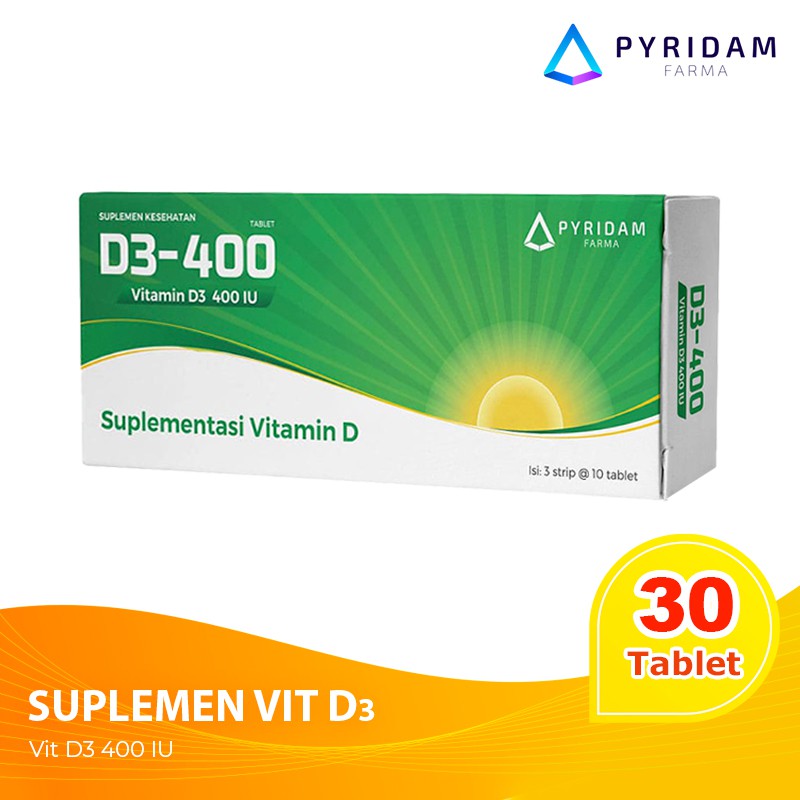 d3 400 suplemen vitamin d3   30 tablet