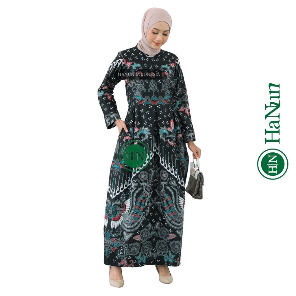 HANUN.ID Gamis batik modern - batik gamis model terbaru - batik halus dan adem - batik pekalongan - 