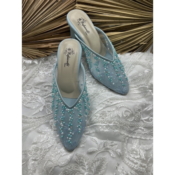 sepatu Rafaizoutfit sepatu wedding babyblue Yesika 7cm tahu