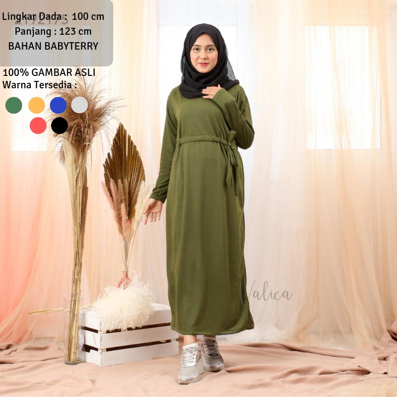 (COD) Daily Things Gamis Pinggang Serut Adni Fit XL LD 100cm