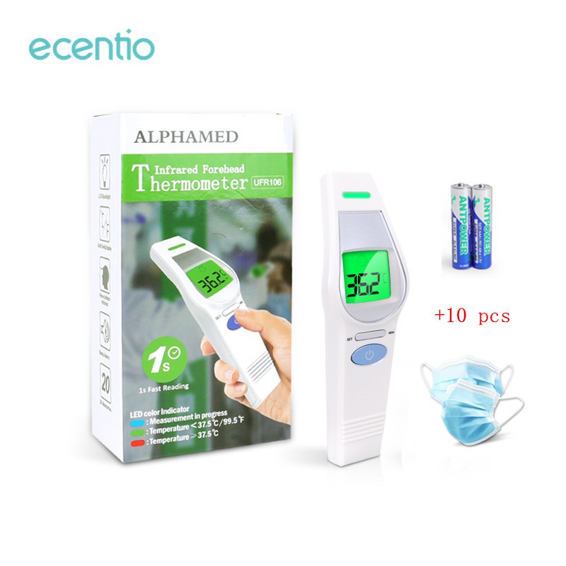 

Ecentio Termometer Digital Medikal Infrared Alat Pengukur Suhu tubuh Thermometer CE FDA free masker