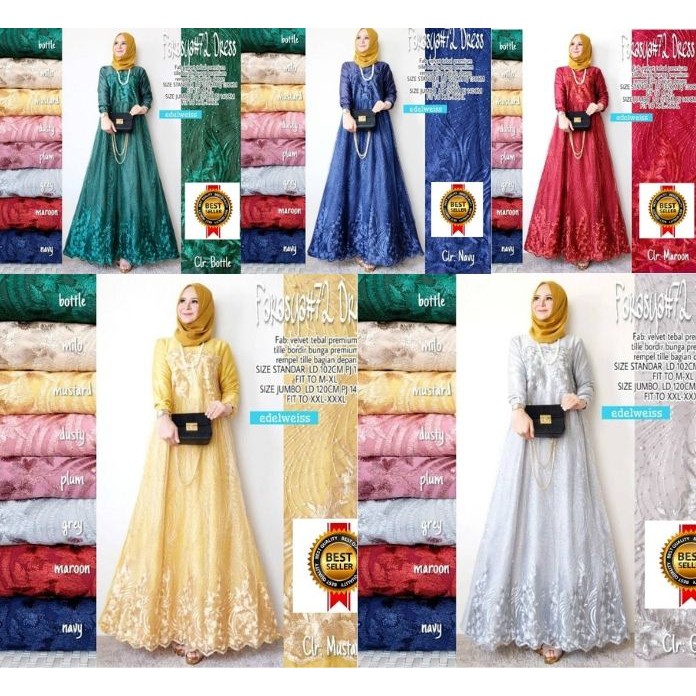 GAMIS FARASYA BRUKAT JUMBO LD 120 | GAMIS FARASYA BUSUI FASHION MUSLIM