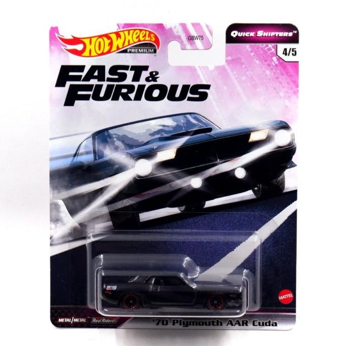 70 Plymouh AAR Cuda Hot Wheels Premium Fast & Furious Quick Shifter