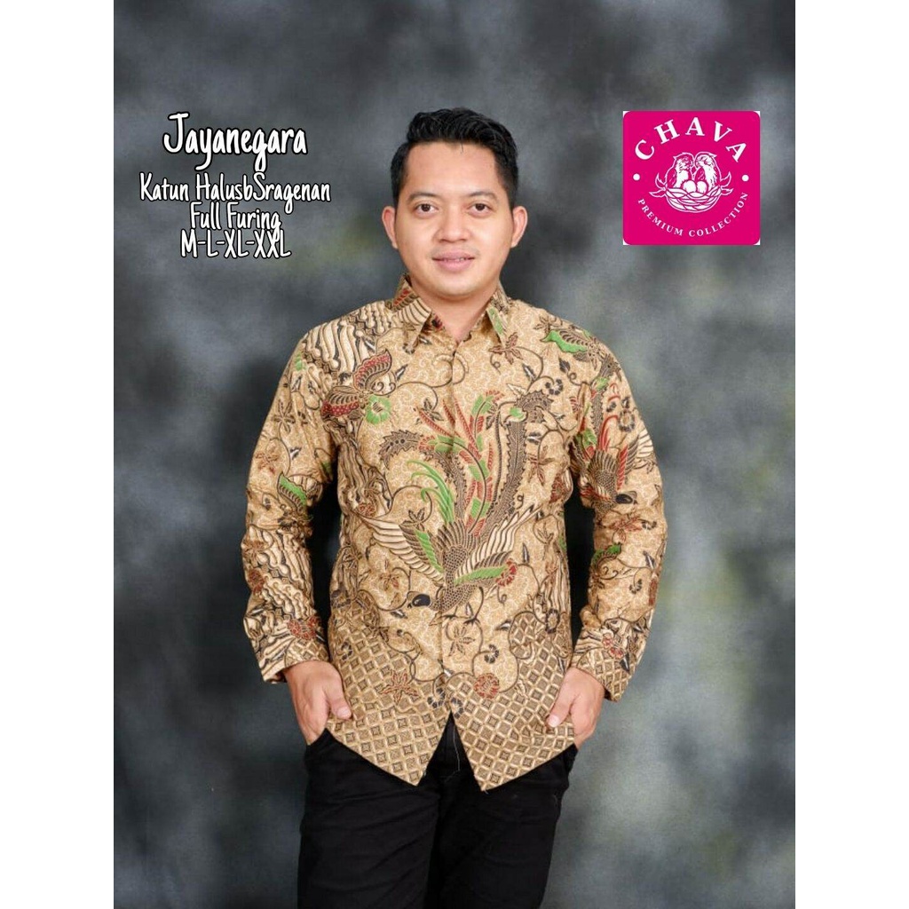 Kemeja batik pria JAYANEGARA baju batik pria terbaru lapis furung kualitas premium