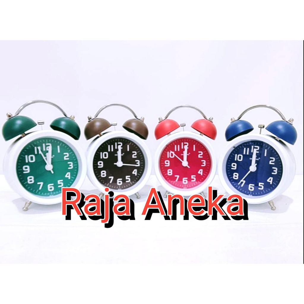 Jam Weker Kring BEKER 6016  RING PUTIH Jam Meja Unik Dekorasi Meja kado lucu ELEGANT DESIGN MEWAH
