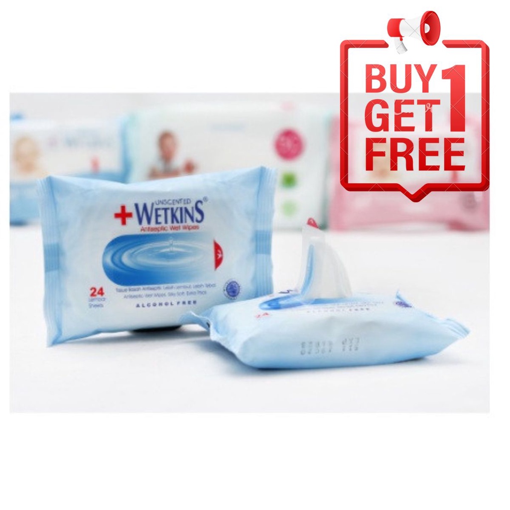 Beli 1 Gratis 1 Tisu Wetkins Antiseptic  Antibacterial isi 50 Lembar