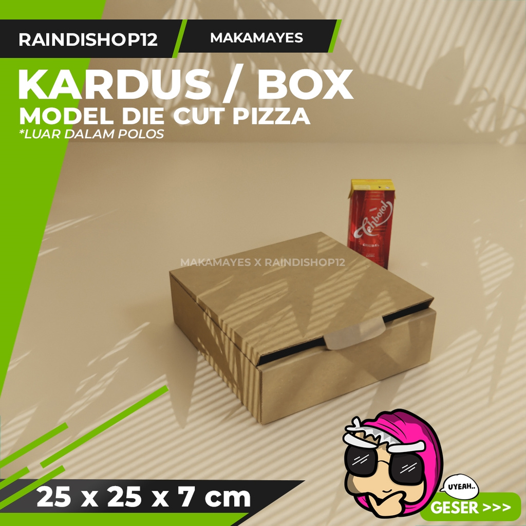 

(MIN 20 PCS) BOX 25 X 25 X 7 CM KARDUS DIE CUT PIZZA KEMASAN PACKAGING KADO
