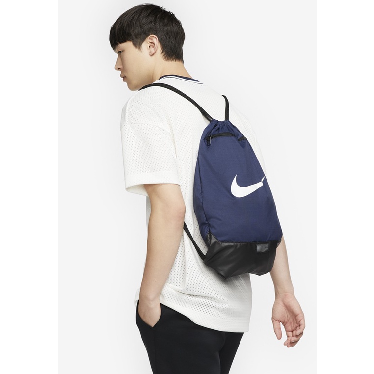 Original 100% Tas Nike Brasilia 9.0 Gymsack Bag Biru Navy BA5953-410