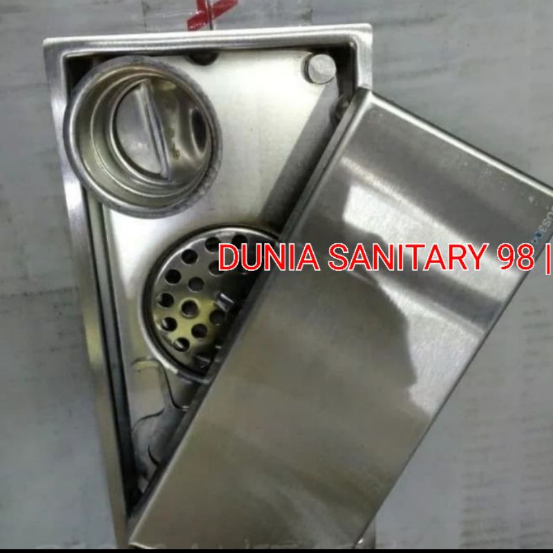 Smart Floor drain Stainless SUS 304 Tile insert Panjang 20cm Anti serangga