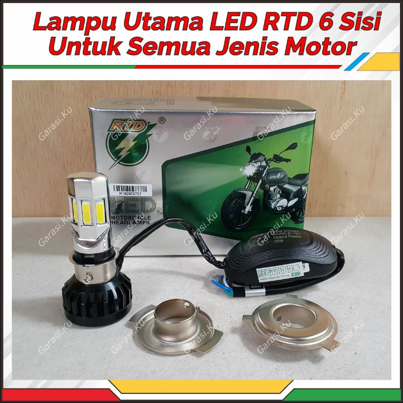 RTD RAYTON 6 SISI M02E UTAMA MOTOR SUPER TERANG 35W GARANSI AC DC LED H6 H4 VARIO BEAT VIXION NINJA 