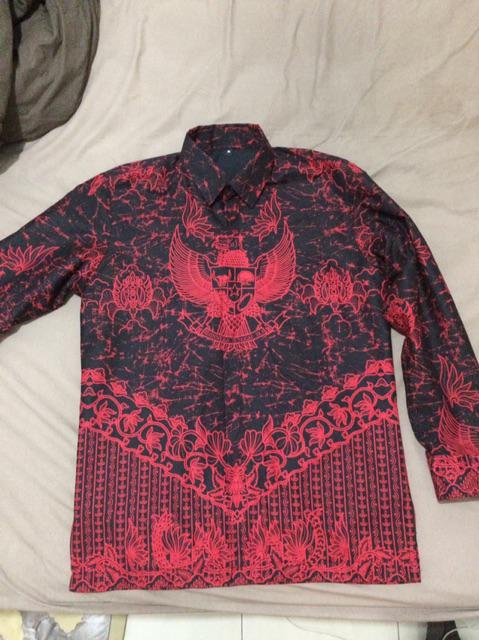 Garuda Pancasila Kemeja Batik Pria Batik Solo Kemeja Pria Lengan Panjang Batik Modern Ori By Dillan