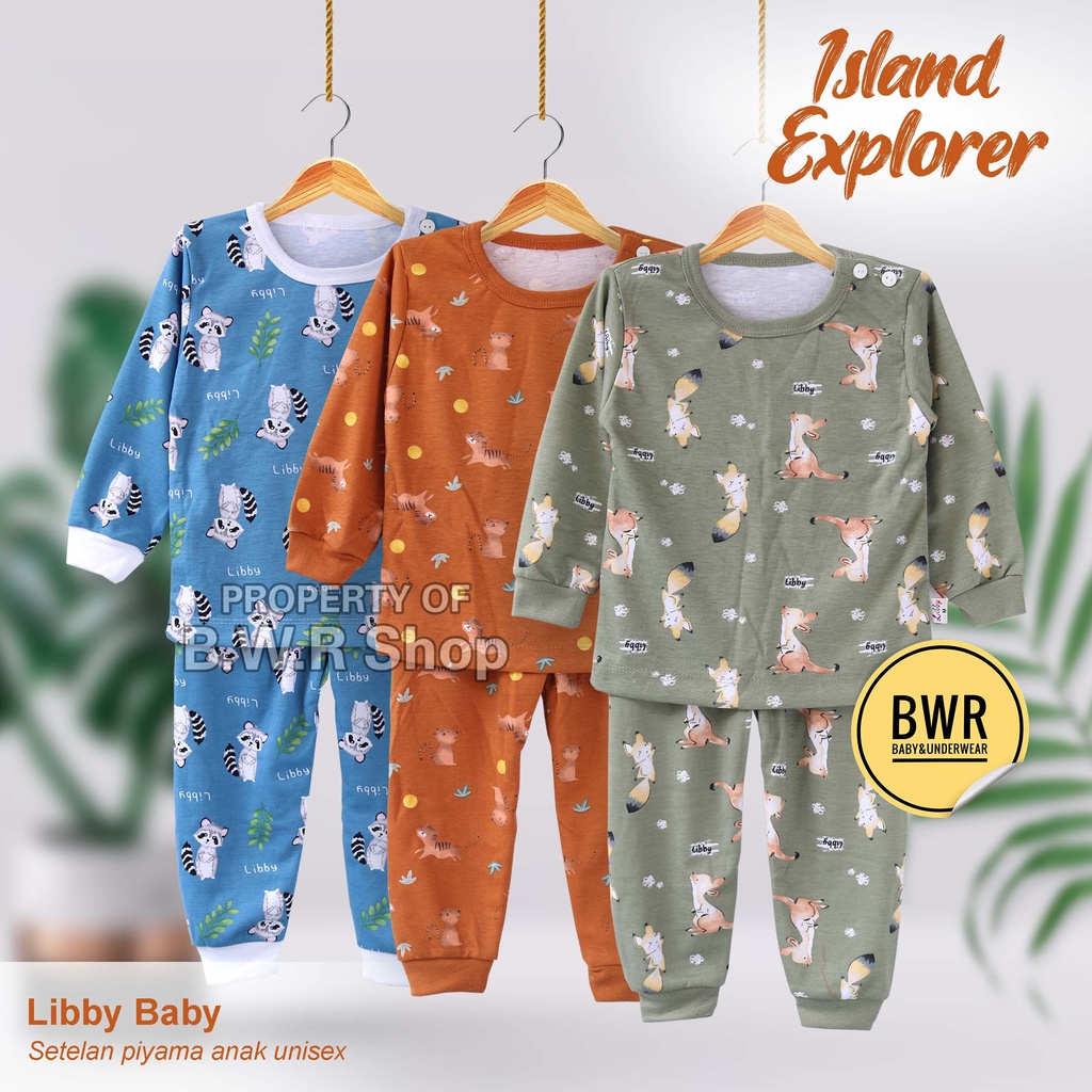 [ S - 2L ] Setelan Libby PANJANG NEW Terbaru / Pakaian Anak Unisex Terbaru Island Explorer Lengan Celana Panjang | Bwr