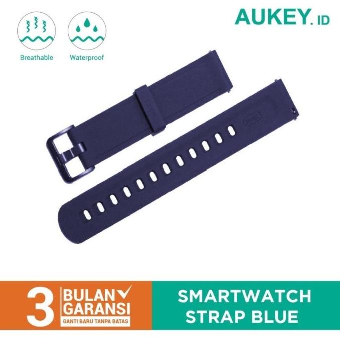 Aukey LS-02 / LS02 Rubber Strap Smartwatch / Tali Pengganti Jam - Biru