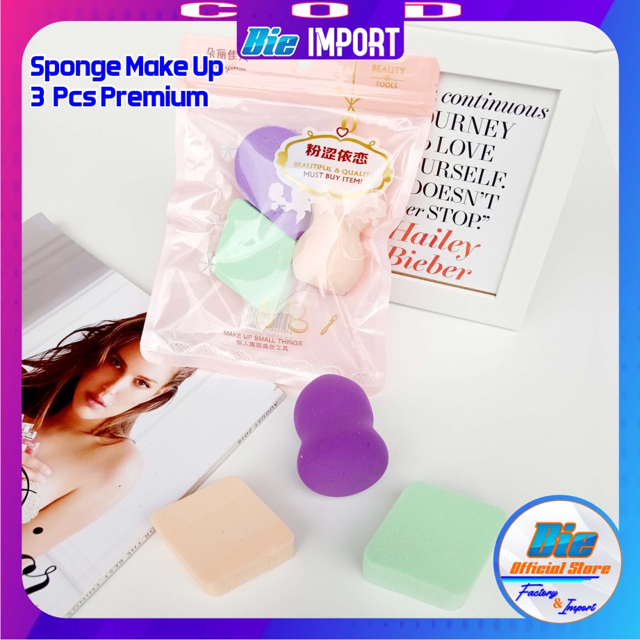 isi 3 Pcs Sponge Make Up Set Premium Impor