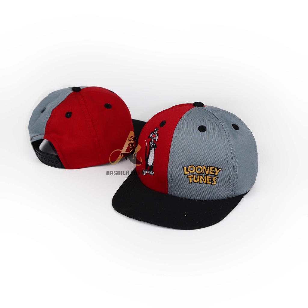 Topi Snapback Anak Bordir Karakter LNY UNISEX Umur 3-10 Tahun