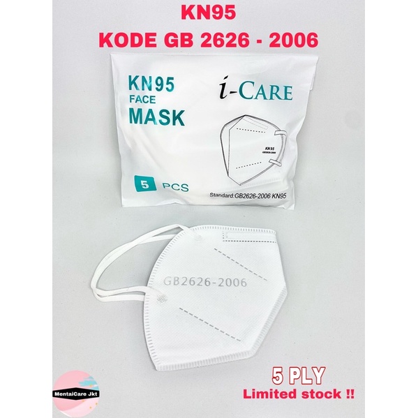 KN95 GB2626-2006 ICARE Face Mask 5ply isi 5pcs masker kn 95