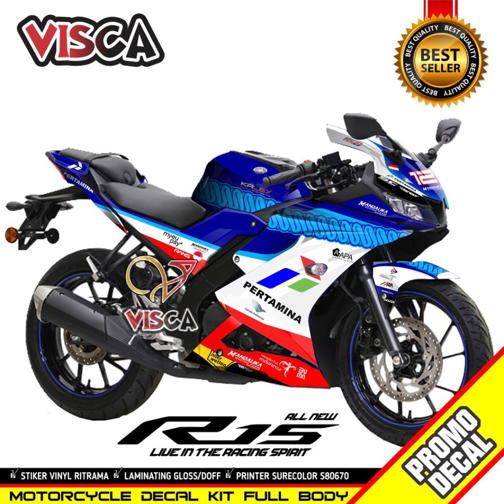 Decal Stiker Motor R15 V3 Mandalika Racing