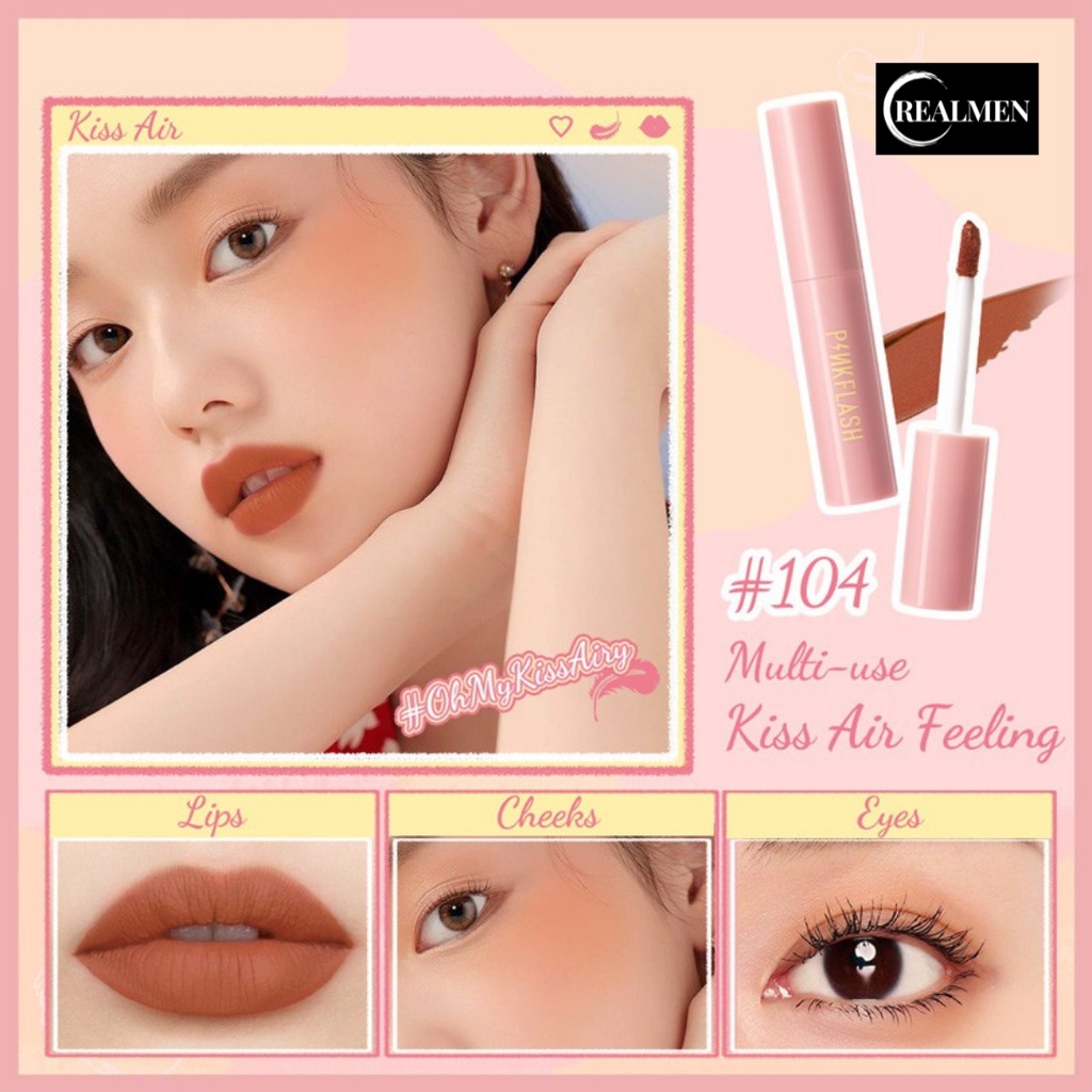 (RM) READY PINKFLASH LIQUID LIPSTIK WATERPROOF - LIP TINT AIRY KISS DOUBLE USE