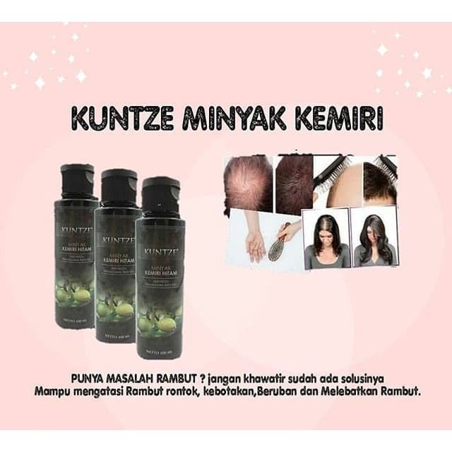 KUNTZE Minyak Kemiri Hitam Asli Penumbuh Rambut