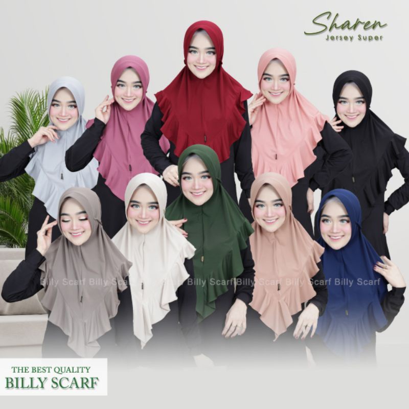 JILBAB BERGO KHIMAR SHAREN ORI BILLY SCARF