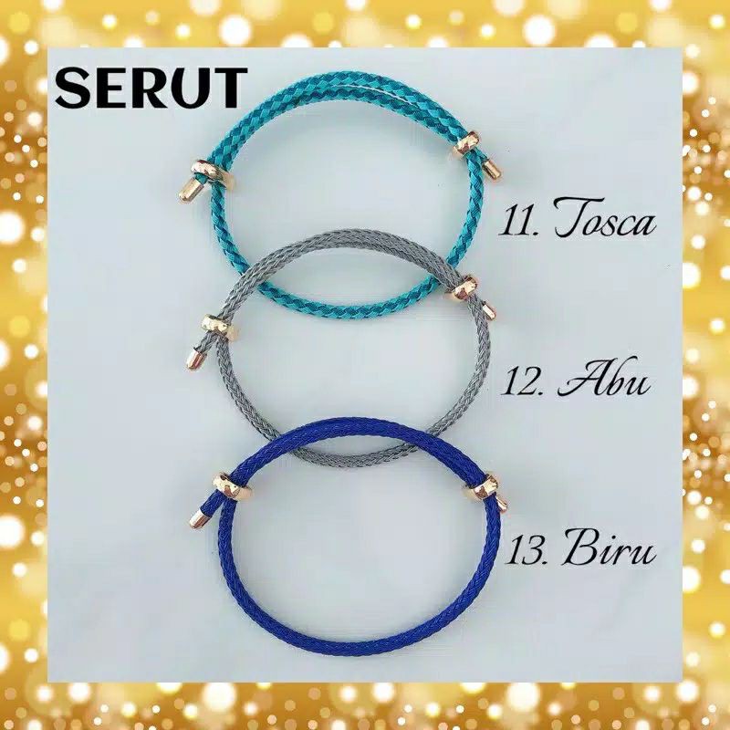 Tali gelang kawat serut dan kancing custom pandora anak dan dewasa