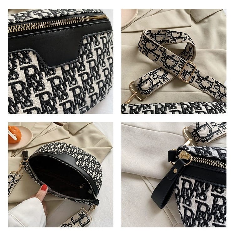 BJ57582 - BLACK/GRAY - TAS SLEMPANG JINJING TOTEBAG HANDBAG SLINGBAG WAISTBAG WANITA FASHION IMPORT MODIS ELEGAN TERMURAH TERLARIS TERBARU BAGSTORE JAKARTA TAS BATAM CR7582 ELJ5881 BQ3347