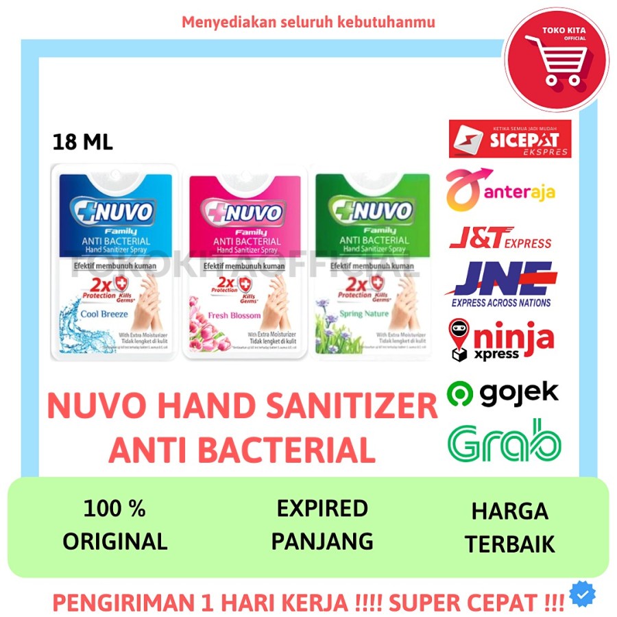 NUVO HAND SANITIZER SIMPLE SPRAY POCKET COOL BREEZE NUVO 18 ML