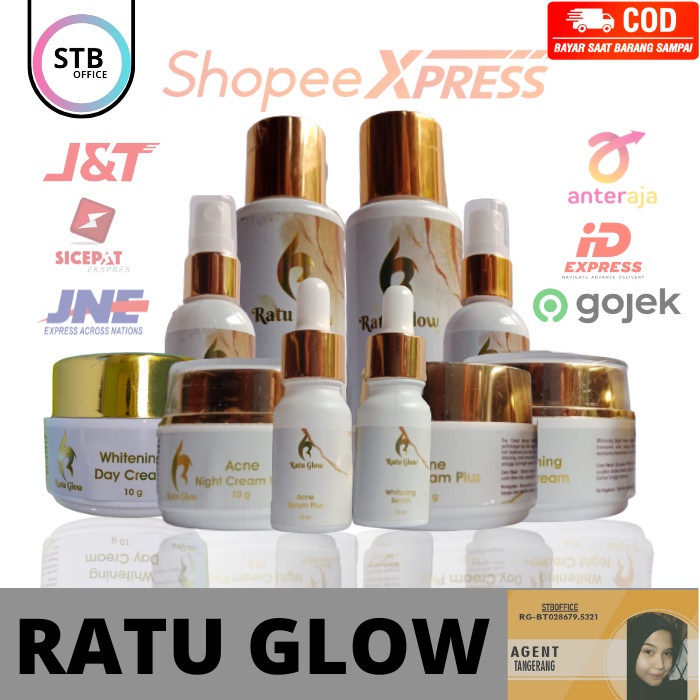 Ratu Glow Paket Skincare Kecantikan Perawatan Pembersih Penghilang Jerawat Kulit Wajah Anti Acne Kusam Komedo Berminyak Kulit Flek Hitam Skicare Bpom Original ACNE WHITENING