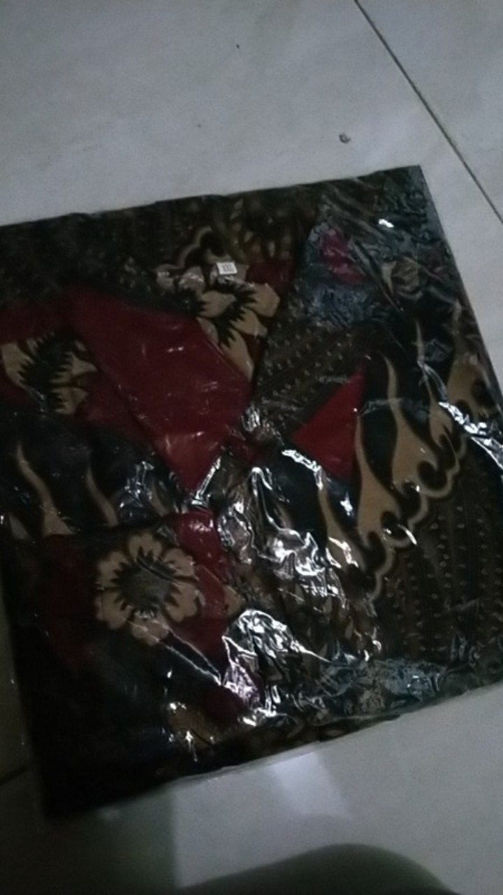 Baju Batik Pria Slimfit Merah Series Big Size M L Xl Xxl Atasan Kemeja Batik Lengan Panjang