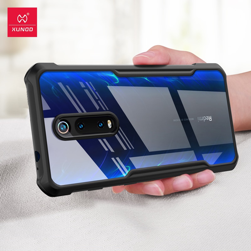 Case XIAOMI REDMI 8 Armor Fushion Transparent Casing + Tempered Glass Full Layar dan Skin Carbon