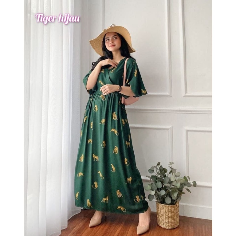 Dress Karen - Dress Kimono Rayon Premium Home Dress Import Busui Fashion Korean Style Midi Dress Kekinian