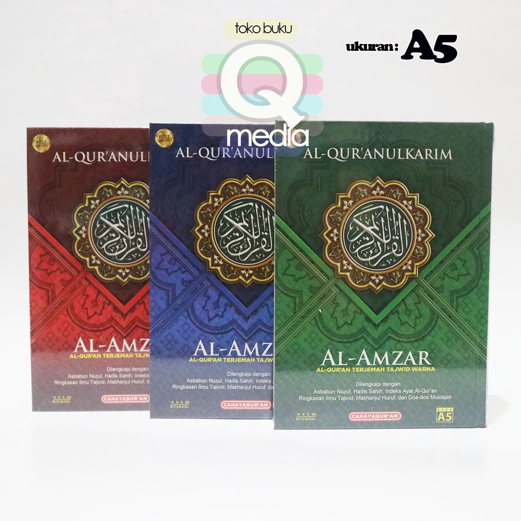 A5 Al Quran Al Amzar Al Quran Terjemah Tajwid Warna Ukuran A5 HC | CAHAYA QURAN | Al Amzar Terjemah 